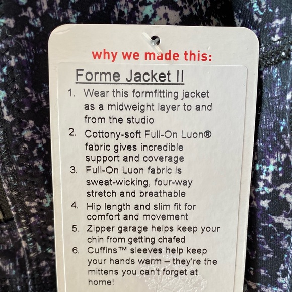 Lululemon Forme II jacket. Size 8. Color Rocky Road Sand Dune Toothpaste - Picture 6 of 9